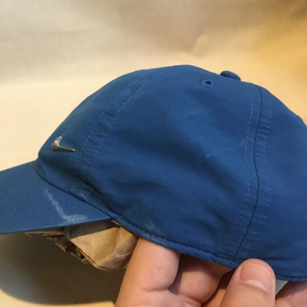 Nike Hat Cap Mens Blue Strap Back Logo Modern Logo Casual Preppy Outdoor Swoosh